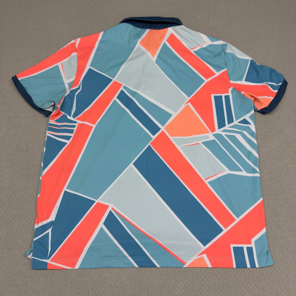 Sunday Swagger Polo Shirt Mens XL Geometric Abstract Golf Performance Stretch - Picture 2 of 7